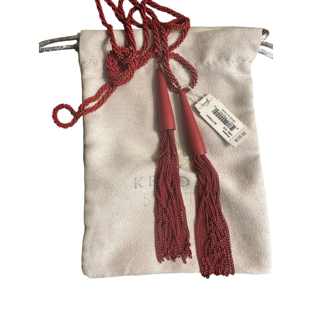 Kendra Scott Phara Necklace‎ Tassel Lariat Necklace Matte Red NEW $120